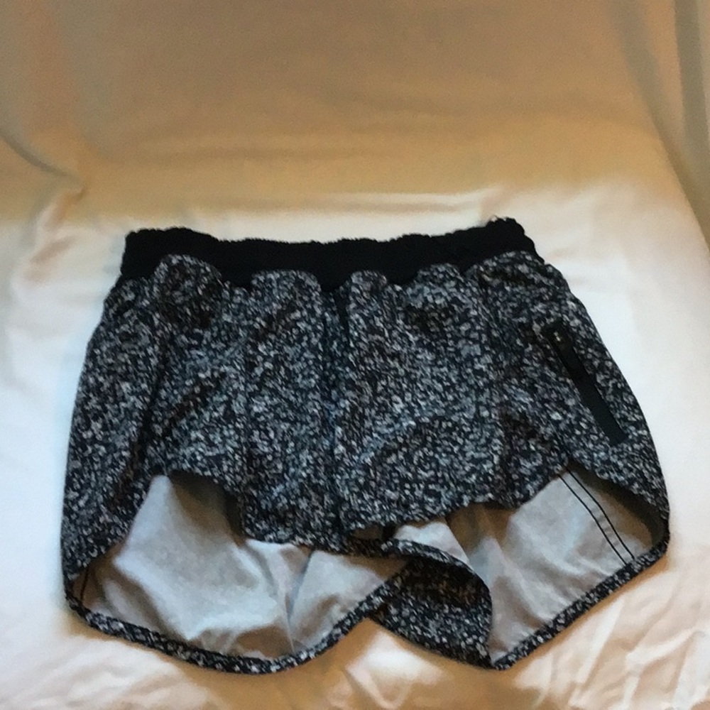 Black and White Patterned Lululemon track shorts